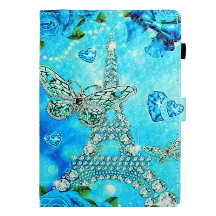 For Lenovo Tab M11/ Xiaoxin Pad 11 2024 Coloured Drawing Stitching Smart Leather Tablet Case(Butterfly Tower) - Lenovo by PMC Jewellery | Online Shopping South Africa | PMC Jewellery | Buy Now Pay Later Mobicred