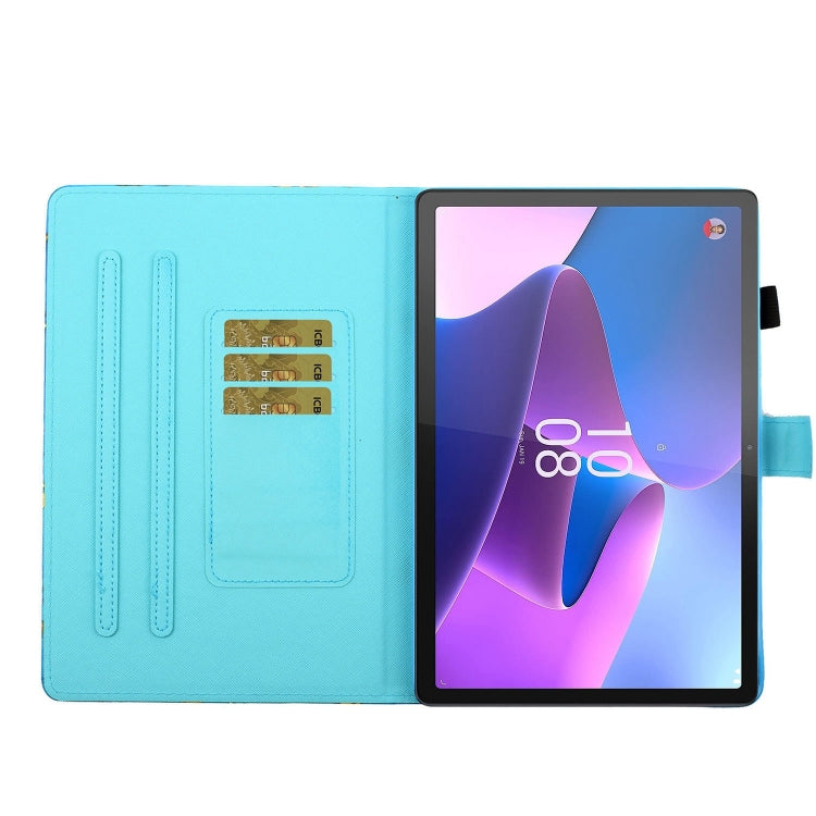 For Lenovo Tab P12 2023 / TB370FU Coloured Drawing Stitching Smart Leather Tablet Case(Wolf) - Lenovo by PMC TechLife | Online Shopping South Africa | PMC TechLife | Buy Now Pay Later Mobicred