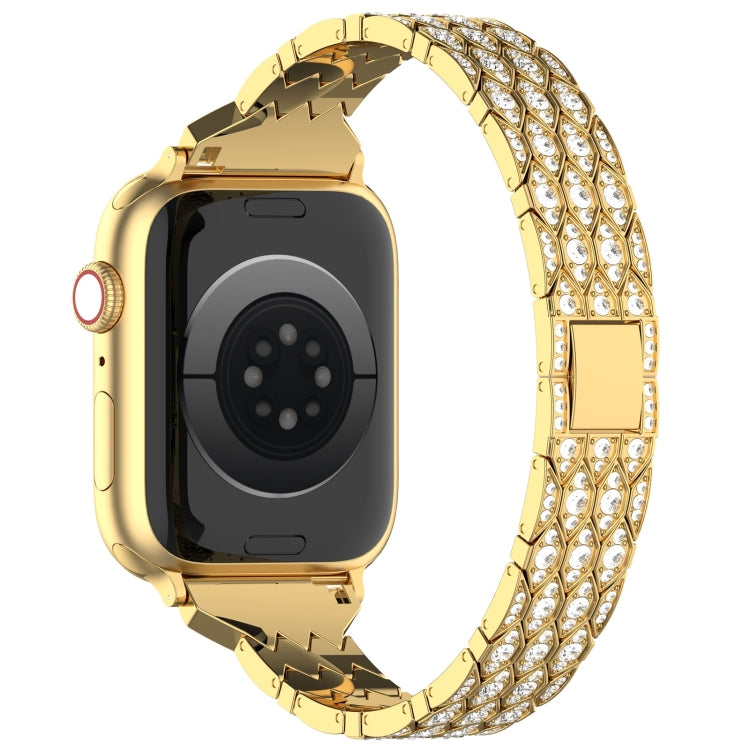 For Apple Watch Ultra 49mm Devil Eye Diamond Bracelet Metal Watch Band(Gold) - Watch Bands by PMC Jewellery | Online Shopping South Africa | PMC Jewellery