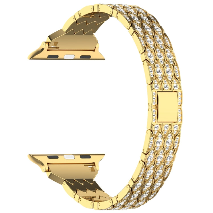 For Apple Watch Series 8 41mm Devil Eye Diamond Bracelet Metal Watch Band(Gold) - Watch Bands by PMC Jewellery | Online Shopping South Africa | PMC Jewellery