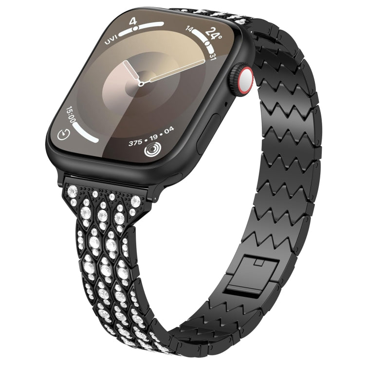 For Apple Watch SE 40mm Devil Eye Diamond Bracelet Metal Watch Band(Black) - Watch Bands by PMC Jewellery | Online Shopping South Africa | PMC Jewellery