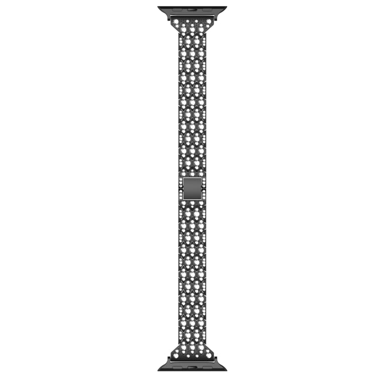 For Apple Watch SE 40mm Devil Eye Diamond Bracelet Metal Watch Band(Black) - Watch Bands by PMC TechLife | Online Shopping South Africa | PMC TechLife