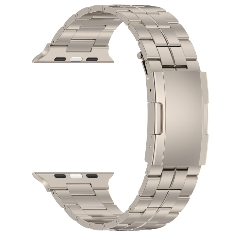 For Apple Watch SE 2023 40mm Tortoise Buckle Titanium Steel Watch Band(Starlight) - Watch Bands by PMC Jewellery | Online Shopping South Africa | PMC Jewellery