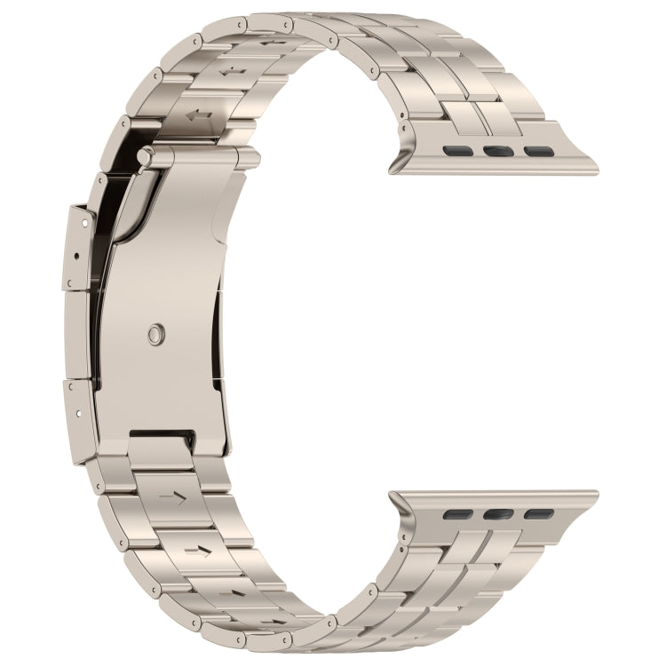 For Apple Watch Series 9 45mm Tortoise Buckle Titanium Steel Watch Band(Starlight) - Watch Bands by PMC Jewellery | Online Shopping South Africa | PMC Jewellery