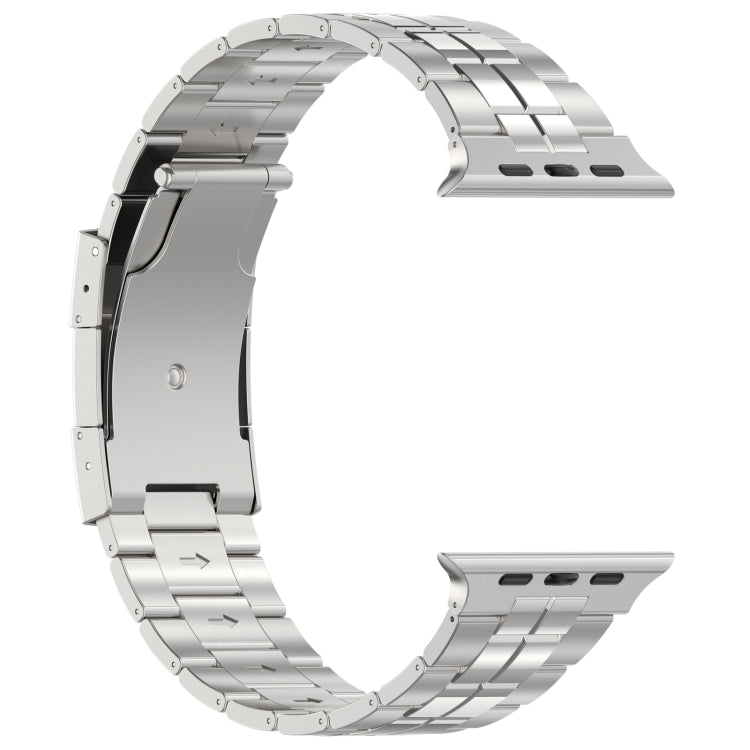 For Apple Watch Series 6 44mm Tortoise Buckle Titanium Steel Watch Band(Silver) - Watch Bands by PMC Jewellery | Online Shopping South Africa | PMC Jewellery