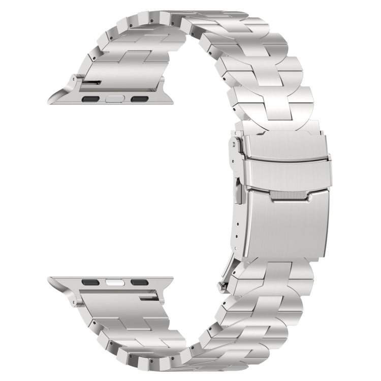 For Apple Watch Ultra 49mm Butterfly Type Titanium Steel Watch Band(Silver) - Watch Bands by PMC Jewellery | Online Shopping South Africa | PMC Jewellery