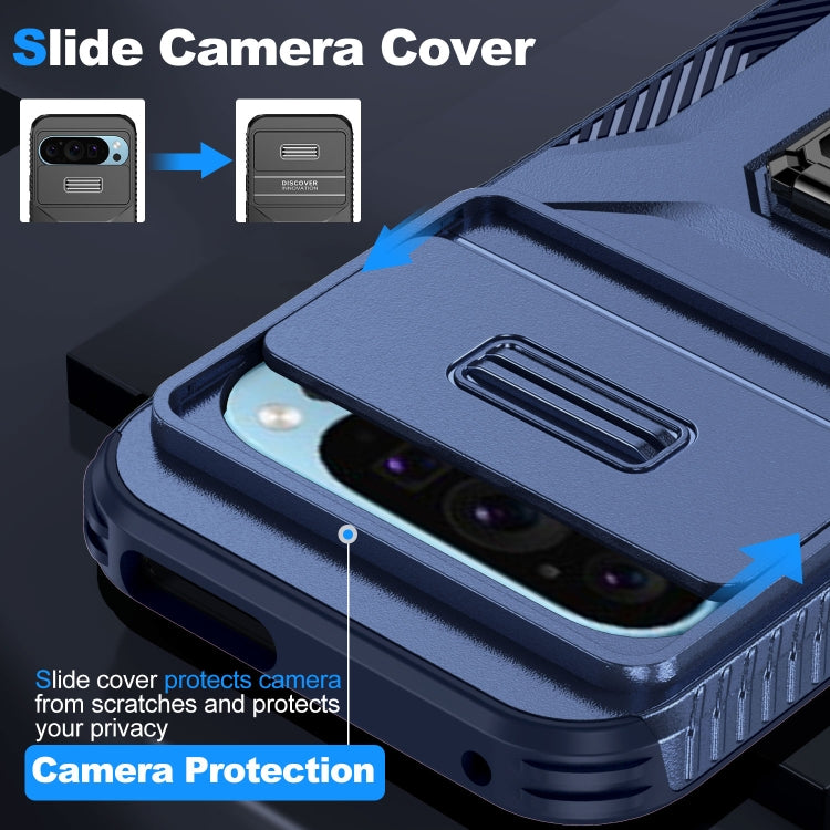 For Google Pixel 9 / Pixel 9 Pro Sliding Camshield Holder Phone Case(Blue) - Google Cases by PMC Jewellery | Online Shopping South Africa | PMC Jewellery | Buy Now Pay Later Mobicred