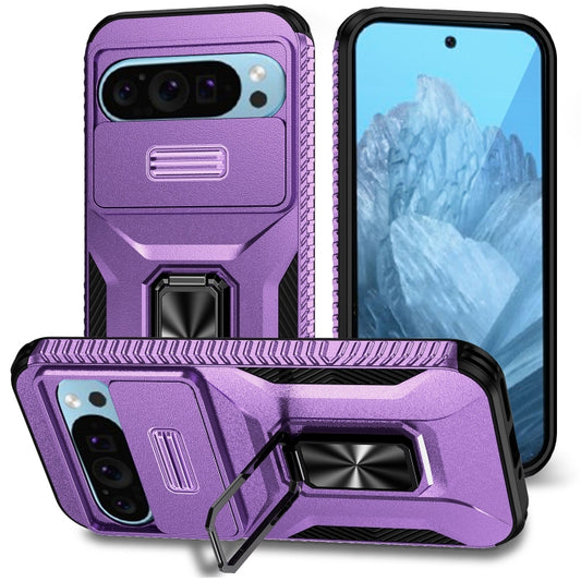 For Google Pixel 9 / Pixel 9 Pro Sliding Camshield Holder Phone Case(Purple) - Google Cases by PMC Jewellery | Online Shopping South Africa | PMC Jewellery | Buy Now Pay Later Mobicred