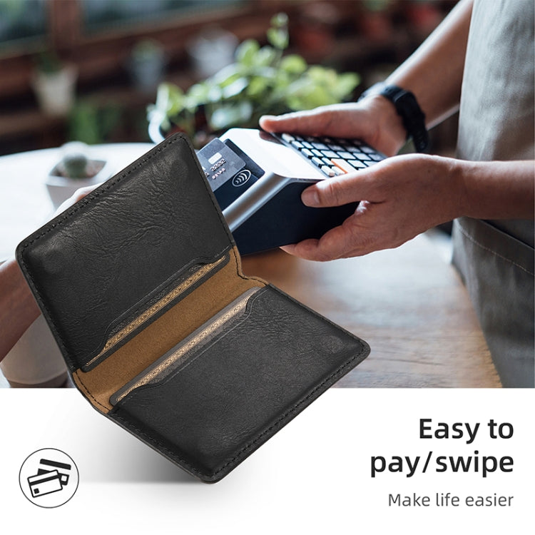 For iPhone 16 Denior Cowhide Texture Leather MagSafe Detachable Wallet Phone Case(Black) - iPhone 16 Cases by Denior | Online Shopping South Africa | PMC TechLife | Buy Now Pay Later Mobicred
