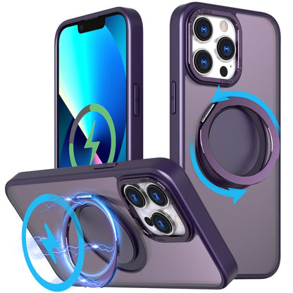 For iPhone 13 Pro Max 360-degree Rotating MagSafe Magnetic Holder Phone Case(Purple) - iPhone 13 Pro Max Cases by PMC Jewellery | Online Shopping South Africa | PMC Jewellery