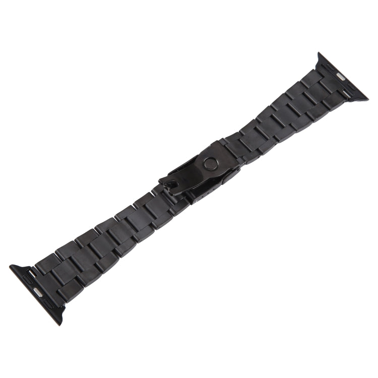 For Apple Watch SE 44mm Three-Bead Stainless Steel Watch Band(Black) - free shipping - PMC TechLife - Order now!