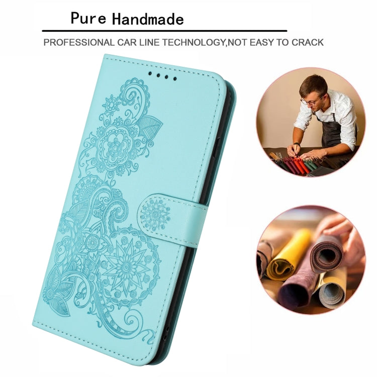 For Huawei Pura 70 Pro/70 Pro+ Datura Flower Embossed Flip Leather Phone Case(Light blue) - Huawei Cases by PMC Jewellery | Online Shopping South Africa | PMC Jewellery | Buy Now Pay Later Mobicred