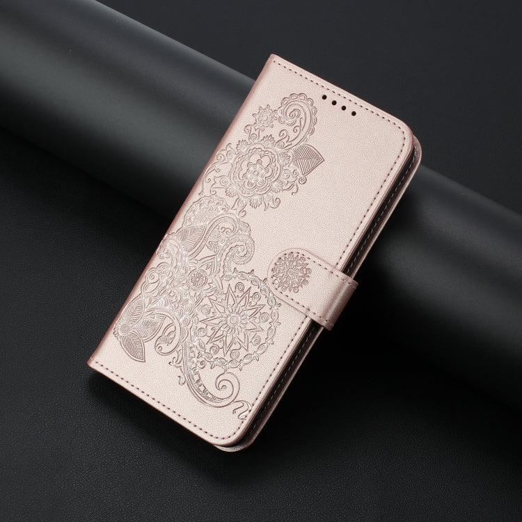 For Huawei Pura 70 Pro/70 Pro+ Datura Flower Embossed Flip Leather Phone Case(Rose Gold) - Huawei Cases by PMC Jewellery | Online Shopping South Africa | PMC Jewellery | Buy Now Pay Later Mobicred