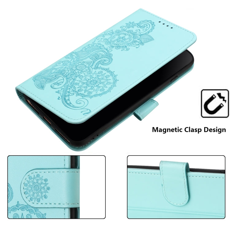 For Google Pixel 9 Pro Datura Flower Embossed Flip Leather Phone Case(Light blue) - Google Cases by PMC TechLife | Online Shopping South Africa | PMC TechLife | Buy Now Pay Later Mobicred