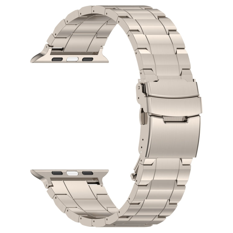 For Apple Watch SE 2023 40mm Safety Buckle Trapezoid Titanium Steel Watch Band(Titanium) - Watch Bands by PMC Jewellery | Online Shopping South Africa | PMC Jewellery