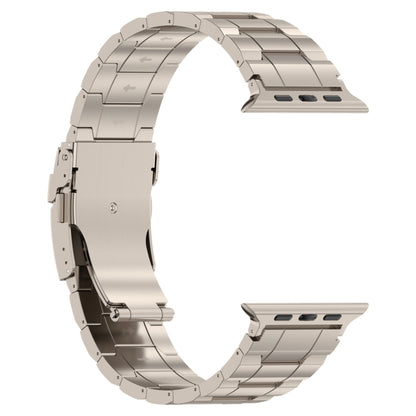 For Apple Watch Series 9 45mm Safety Buckle Trapezoid Titanium Steel Watch Band(Titanium) - Watch Bands by PMC Jewellery | Online Shopping South Africa | PMC Jewellery