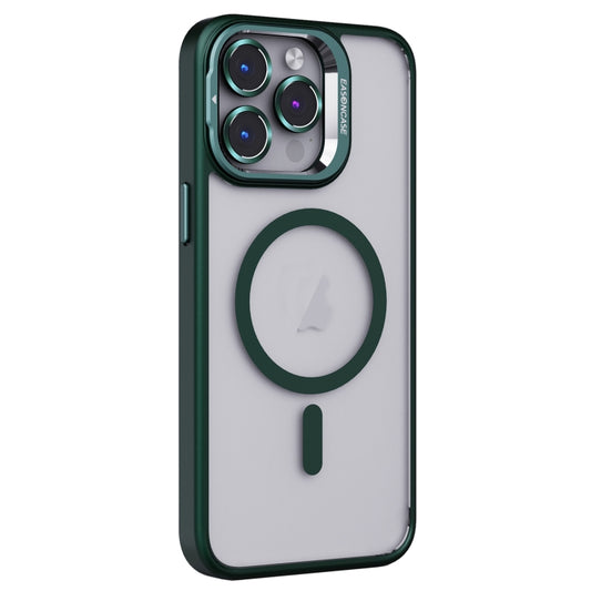 For iPhone 15 Pro Invisible Lens Holder PC + TPU Frosted MagSafe Phone Case(Green) - iPhone 15 Pro Cases by PMC Jewellery | Online Shopping South Africa | PMC Jewellery