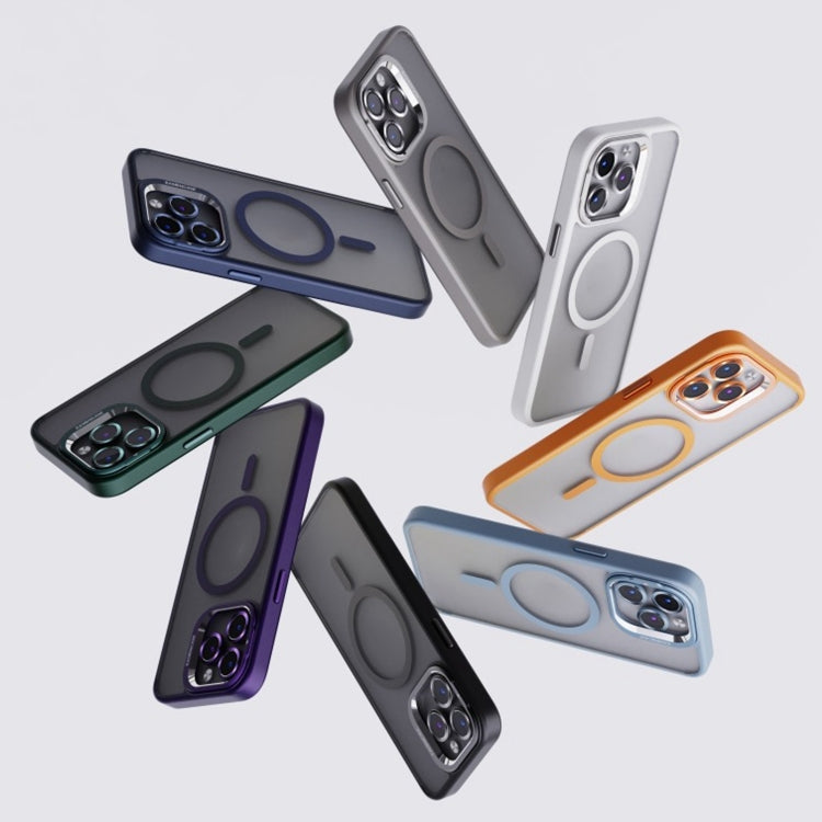 For iPhone 14 Invisible Lens Holder PC + TPU Frosted MagSafe Phone Case(Orange) - free shipping - PMC TechLife - Order now!