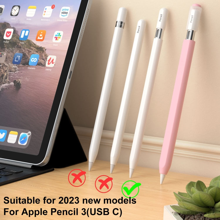 For Apple Pencil (USB-C) Transparent Jelly Stylus Protective Cover(Grey) - Pencil Accessories by PMC Jewellery | Online Shopping South Africa | PMC Jewellery | Buy Now Pay Later Mobicred