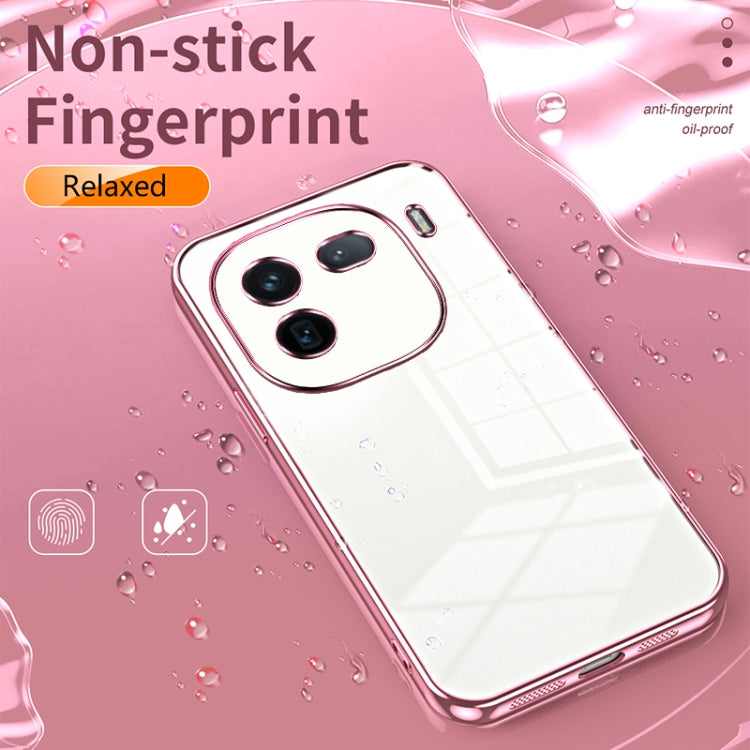 For vivo iQOO 12 Transparent Plating Fine Hole Phone Case(Black) - iQOO 12 Cases by PMC TechLife | Online Shopping South Africa | PMC TechLife | Buy Now Pay Later Mobicred