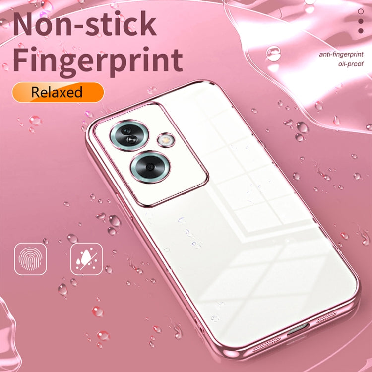 For OPPO A79 5G / A2 Transparent Plating Fine Hole Phone Case(Blue) - OPPO Cases by PMC TechLife | Online Shopping South Africa | PMC TechLife | Buy Now Pay Later Mobicred