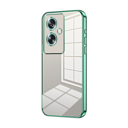 For OPPO A79 5G / A2 Transparent Plating Fine Hole Phone Case(Green) - OPPO Cases by PMC Jewellery | Online Shopping South Africa | PMC Jewellery | Buy Now Pay Later Mobicred