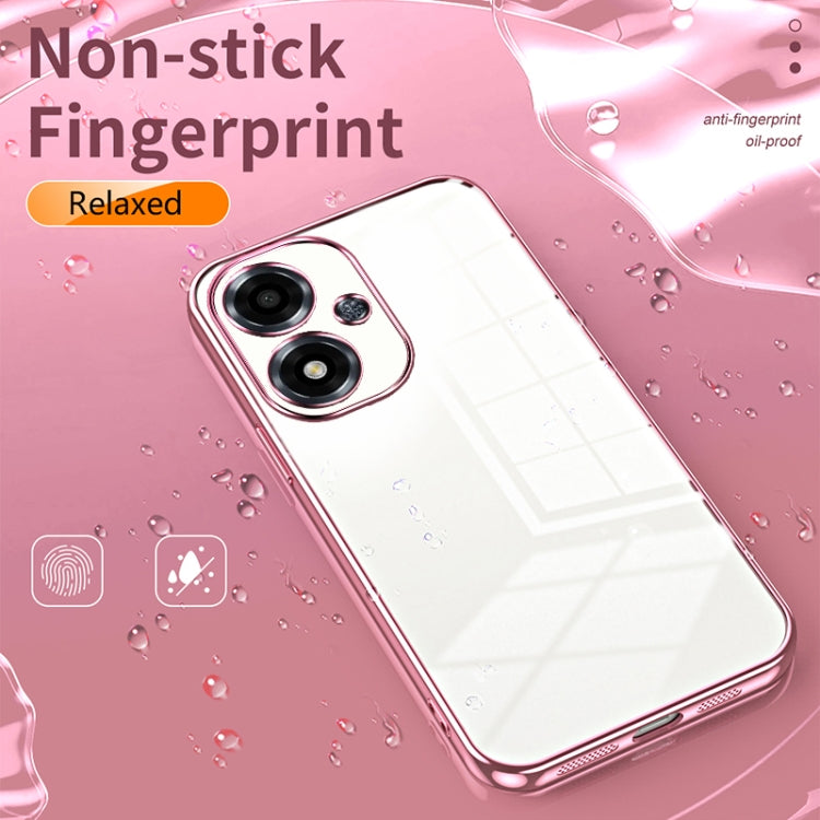 For OPPO A2m Transparent Plating Fine Hole Phone Case(Purple) - OPPO Cases by PMC TechLife | Online Shopping South Africa | PMC TechLife | Buy Now Pay Later Mobicred