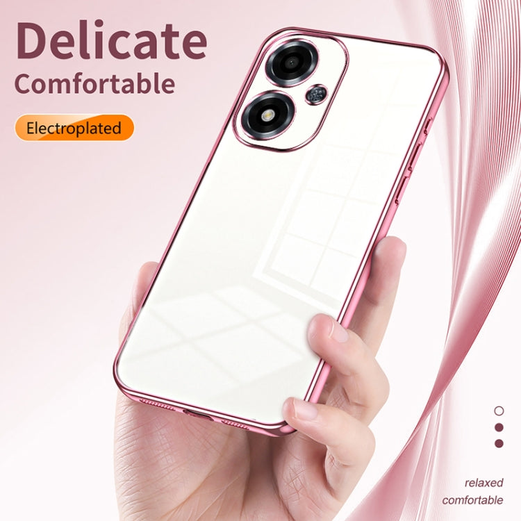 For OPPO A2m Transparent Plating Fine Hole Phone Case(Purple) - OPPO Cases by PMC TechLife | Online Shopping South Africa | PMC TechLife | Buy Now Pay Later Mobicred