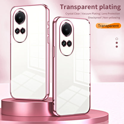 For OPPO Reno10 5G/Reno10 Pro 5G Global Transparent Plating Fine Hole Phone Case(Pink) - OPPO Cases by PMC Jewellery | Online Shopping South Africa | PMC Jewellery | Buy Now Pay Later Mobicred