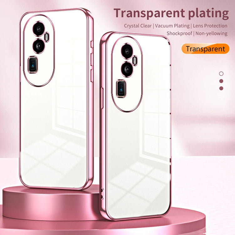 For OPPO Reno10 Pro+ Transparent Plating Fine Hole Phone Case(Silver) - OPPO Cases by PMC TechLife | Online Shopping South Africa | PMC TechLife | Buy Now Pay Later Mobicred