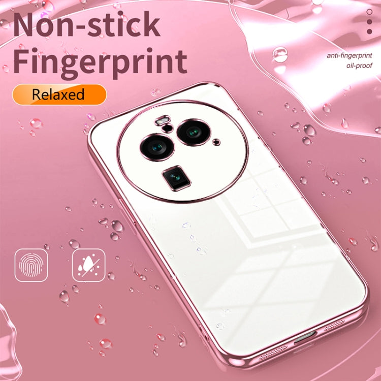 For OPPO Find X6 Pro Transparent Plating Fine Hole Phone Case(Pink) - OPPO Cases by PMC Jewellery | Online Shopping South Africa | PMC Jewellery | Buy Now Pay Later Mobicred