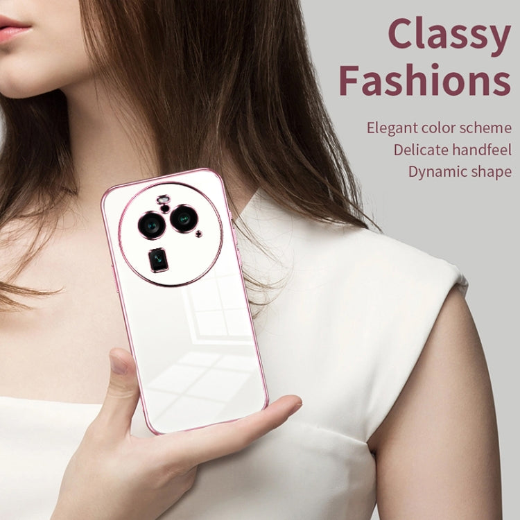 For OPPO Find X6 Pro Transparent Plating Fine Hole Phone Case(Gold) - OPPO Cases by PMC TechLife | Online Shopping South Africa | PMC TechLife | Buy Now Pay Later Mobicred
