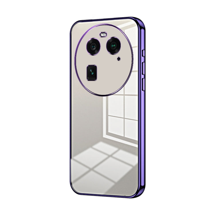 For OPPO Find X6 Transparent Plating Fine Hole Phone Case(Purple) - OPPO Cases by PMC Jewellery | Online Shopping South Africa | PMC Jewellery | Buy Now Pay Later Mobicred