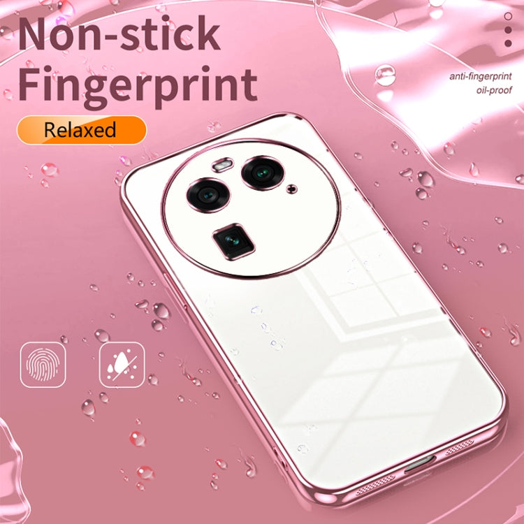 For OPPO Find X6 Transparent Plating Fine Hole Phone Case(Purple) - OPPO Cases by PMC TechLife | Online Shopping South Africa | PMC TechLife | Buy Now Pay Later Mobicred