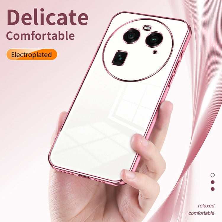 For OPPO Find X6 Transparent Plating Fine Hole Phone Case(Transparent) - OPPO Cases by PMC Jewellery | Online Shopping South Africa | PMC Jewellery | Buy Now Pay Later Mobicred