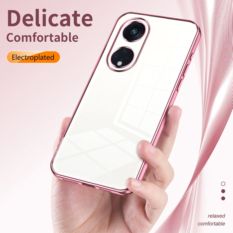 For OPPO Reno8 T 5G Transparent Plating Fine Hole Phone Case(Silver) - free shipping - PMC TechLife - Order now!