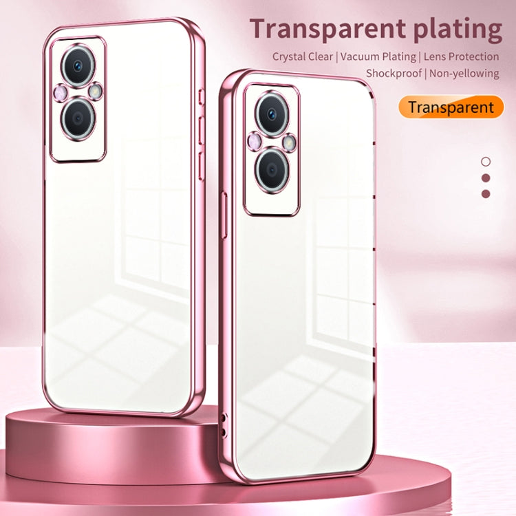 For OPPO Reno7 Z 5G / F21 Pro 5G Transparent Plating Fine Hole Phone Case(Purple) - OPPO Cases by PMC Jewellery | Online Shopping South Africa | PMC Jewellery | Buy Now Pay Later Mobicred