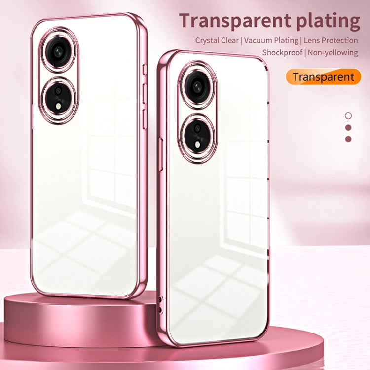 For OPPO A1 Pro Transparent Plating Fine Hole Phone Case(Gold) - OPPO Cases by PMC Jewellery | Online Shopping South Africa | PMC Jewellery | Buy Now Pay Later Mobicred