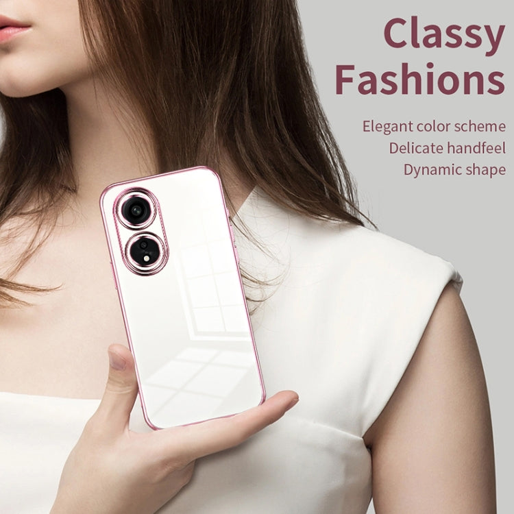 For OPPO A1 Pro Transparent Plating Fine Hole Phone Case(Gold) - OPPO Cases by PMC TechLife | Online Shopping South Africa | PMC TechLife | Buy Now Pay Later Mobicred