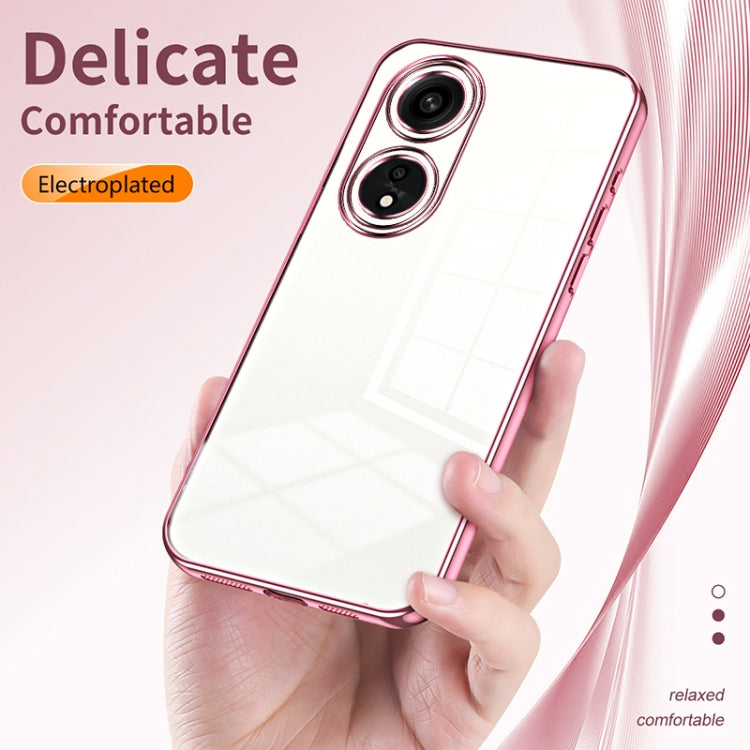 For OPPO A1 Pro Transparent Plating Fine Hole Phone Case(Transparent) - OPPO Cases by PMC Jewellery | Online Shopping South Africa | PMC Jewellery | Buy Now Pay Later Mobicred