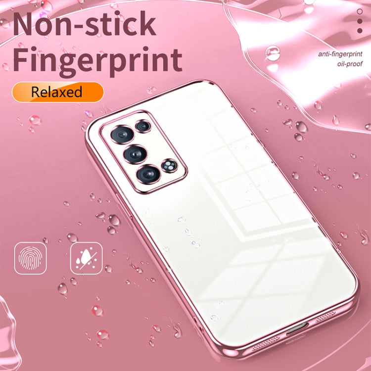 For OPPO Reno6 Pro+ Transparent Plating Fine Hole Phone Case(Pink) - OPPO Cases by PMC TechLife | Online Shopping South Africa | PMC TechLife | Buy Now Pay Later Mobicred