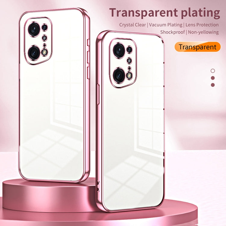 For OPPO Find X5 Pro Transparent Plating Fine Hole Phone Case(Purple) - OPPO Cases by PMC Jewellery | Online Shopping South Africa | PMC Jewellery | Buy Now Pay Later Mobicred