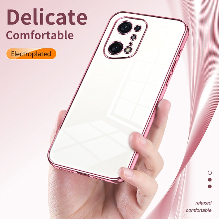For OPPO Find X5 Pro Transparent Plating Fine Hole Phone Case(Black) - free shipping - PMC TechLife - Order now!