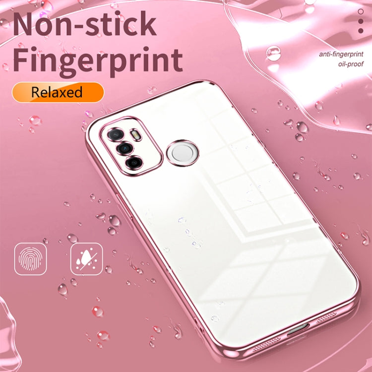 For OPPO A53 2020 / A32 / A11s  Transparent Plating Fine Hole Phone Case(Silver) - OPPO Cases by PMC TechLife | Online Shopping South Africa | PMC TechLife | Buy Now Pay Later Mobicred