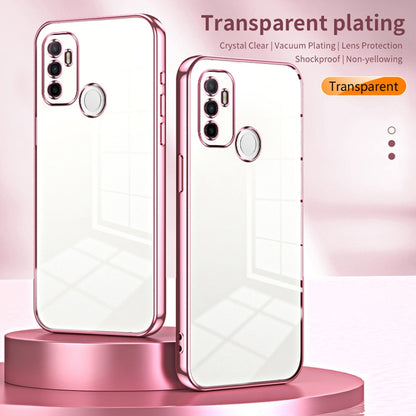 For OPPO A53 2020 / A32 / A11s  Transparent Plating Fine Hole Phone Case(Black) - OPPO Cases by PMC Jewellery | Online Shopping South Africa | PMC Jewellery | Buy Now Pay Later Mobicred