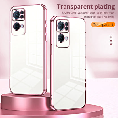 For OPPO Reno7 Pro Transparent Plating Fine Hole Phone Case(Gold) - OPPO Cases by PMC Jewellery | Online Shopping South Africa | PMC Jewellery | Buy Now Pay Later Mobicred