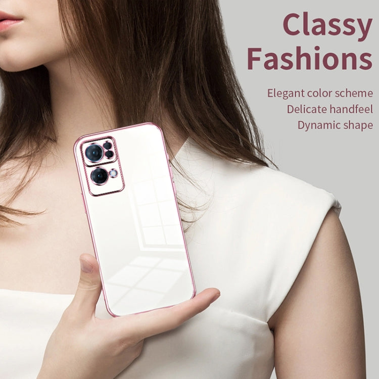 For OPPO Reno7 Pro Transparent Plating Fine Hole Phone Case(Black) - OPPO Cases by PMC TechLife | Online Shopping South Africa | PMC TechLife | Buy Now Pay Later Mobicred