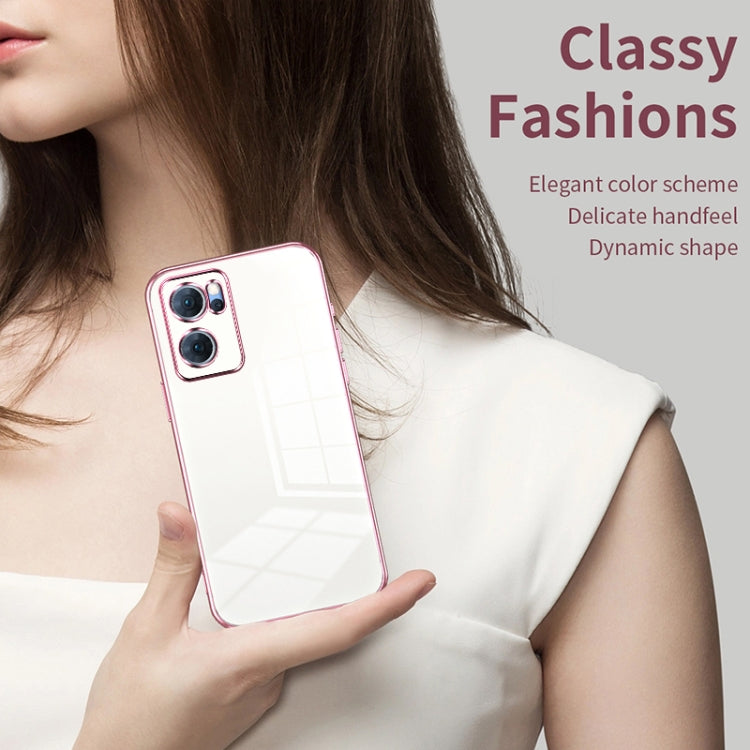 For OPPO Reno7 5G Transparent Plating Fine Hole Phone Case(Purple) - OPPO Cases by PMC Jewellery | Online Shopping South Africa | PMC Jewellery | Buy Now Pay Later Mobicred