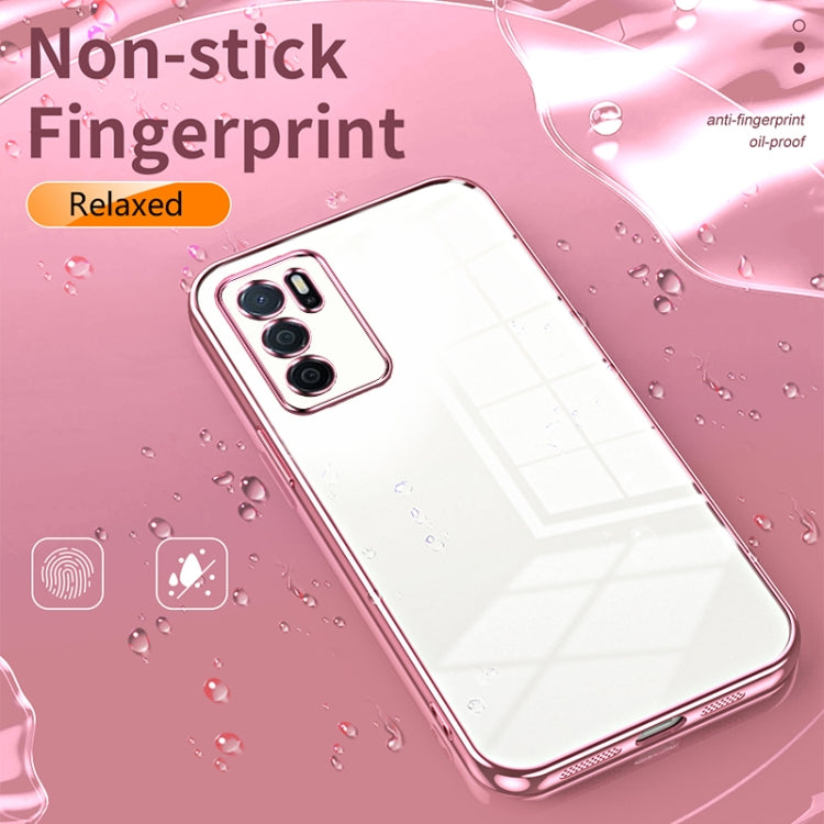 For OPPO A16 / A16s / A54s Transparent Plating Fine Hole Phone Case(Pink) - OPPO Cases by PMC Jewellery | Online Shopping South Africa | PMC Jewellery | Buy Now Pay Later Mobicred