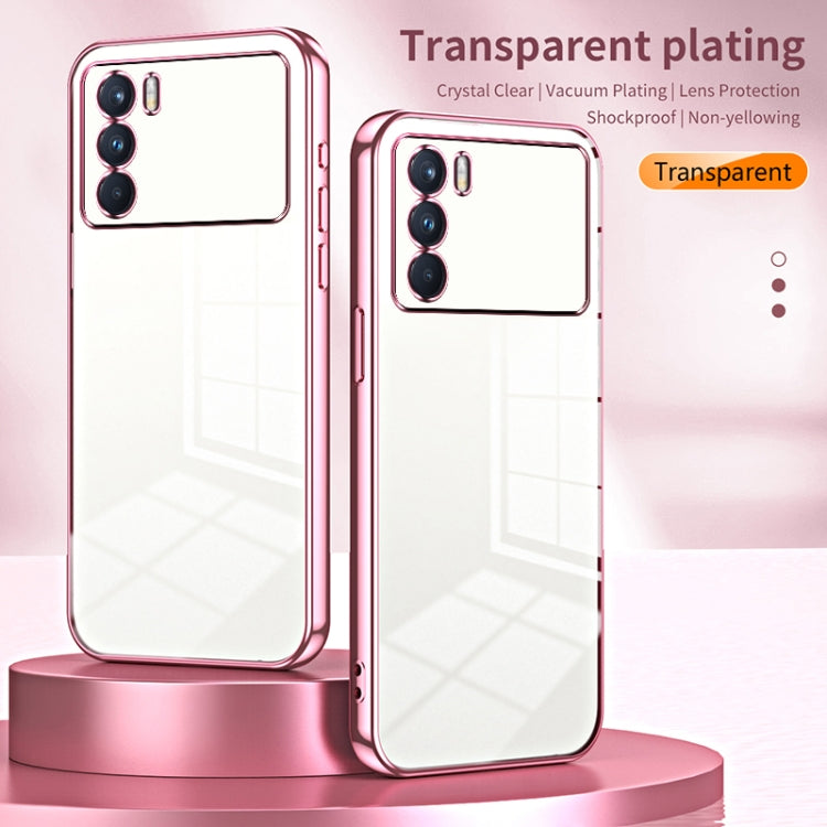 For OPPO K9 Pro Transparent Plating Fine Hole Phone Case(Blue) - OPPO Cases by PMC TechLife | Online Shopping South Africa | PMC TechLife | Buy Now Pay Later Mobicred